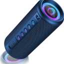 Portable Bluetooth Speaker, 2026 Bluetooth 5.4 Wireless Speaker with 20W HD Loud Stereo Sound, TWS Pairing, 20H playtime, RGB Lights, IP7, Built-in Mic, for Outdoor, Home, Beach, Party, Gift, Blue
