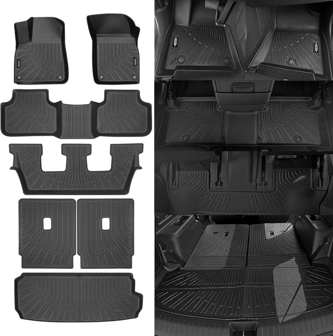 All Weather Floor Mats for 2020-2025 Audi Q7/SQ7 7 Seats Floor Mats & Trunk Mat & Backrest Mats for Audi Q7 Accessories Guard Odorless Anti-Slip Floor Liner