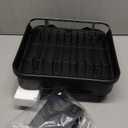 SNTD Dish Drying Rack, Expandable Dish Rack for Kitchen Counter, Stainless Steel Dish Drainer with Drainboard Set and Utensil Holder (Black)