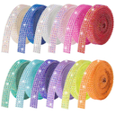 Rhinestone Ribbon Self Adhesive Crystal Rhinestones, 12-Rolls Bedazzling Strips, 12-Yard Rhinestone Strips for DIY Craft, Rhinestones for Crafting