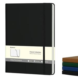 COMIX B5 Lined Journal Notebooks, 240 Pages, 6.9 x 9.8 Inches, Black, Hardcover Journaling Notebooks for Men & Women- Fits for Office, Business, School, Notes Taking & Writing, 6 Pack