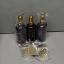 Luxury Shampoo and Conditioner Dispenser Set Wall Mounted by Brighter Barns - Plastic Shower Dispenser Set - 3 Chamber Drill Free Shampoo Bottle - Modern Bathroom Decor for Guest Bathroom (Amber Gold)