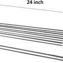 ROSHAN Silver Bathroom Towel Rack with 2 Extra Hooks, Stainless Steel, 3PCS
