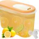 3.5L Plastic Beverage Dispenser with Spigot for Fridge: 0.9 Gallon Leak-proof Beverage Dispenser Summer Drink Container for Iced Tea Lemonade Water Milk(Yelllow) (Multicolor)