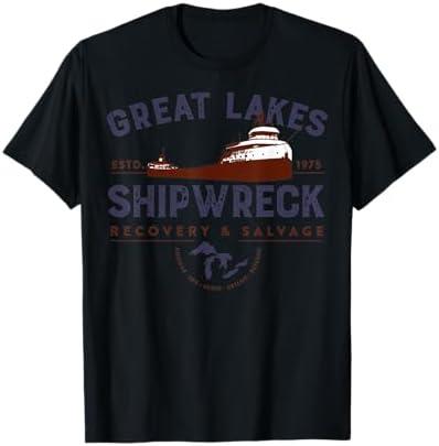 Vintage Design Great Lakes Shipwreck Recovery And Salvage T-Shirt XS