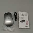 Wireless Bluetooth Mouse for Mac Air MacBook Pro Laptop PC Pad Optical Rechargeable Silent Mouse with Jiggler Mode Dual Mode Switch Bluetooth 5.2/3.0 and 2.4G USB-A & USB-C Receiver Gray