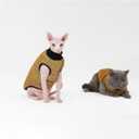 Sphynx Cat Coat, Easy to Wear Jacket with Buckle,Warm Fleece Coat for cat, Cat Fleece Jacket,Deep Yellow Jacket for Cat and Small Dogs (X-Large)