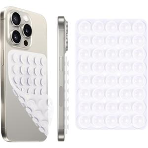 Silicone Suction Cup Phone Case Mount Double Sided, Phone Accessories Hands-Free Sticky Phone Grip for Selfies and Videos, Anti-Slip Phone Suction Grip for iPhone and Android (1pcs-Transparent)