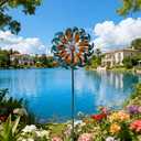 Stargarden Garden Wind Spinners, 13 W Kinetic Wind Sculptures & Spinners, 4 Layers Windmills Lawn Ornament Dcor