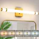 Gold Bathroom Vanity Light Fixtures 23 Inch Modern LED Vanity Lights Bar for Bathroom with Acrylic Shade 14W 5CCT Dimmable Bathroom Sconces Wall Lighting Over Mirror (Built-in Dimmer)