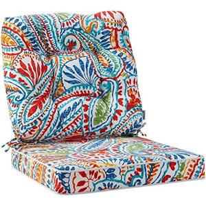 JMGBird Outdoor Chair Cushions Set - 19"x19" Deep Seat & Back Cushions, Water-Resistant Tufted Pillows for Patio Furniture