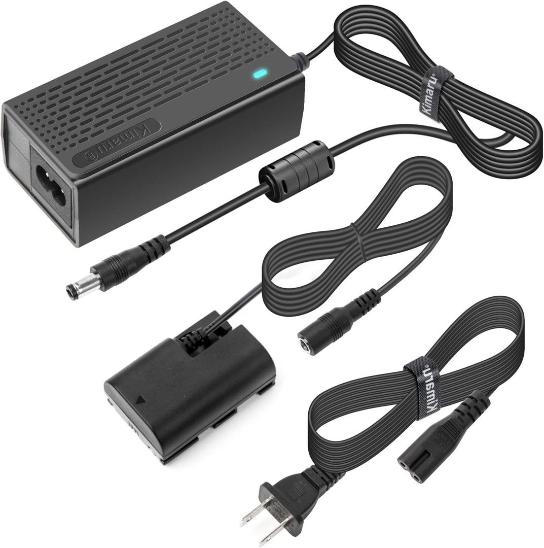 Kimaru ACK-E6 DR-E6 DC Coupler LP-E6 LP-E6N Dummy Battery AC Power Adapter Kit for Canon EOS R R5 R6 R7,80D 70D 60D 90D,5D Mark II III IV,6D 7D,6D Mark II,7D Mark II,60Da 5Ds 5Ds R Cameras.