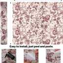 Drawer Liner Contact Paper for Dresser Drawers Peel and Stick Wallpaper Sketched Design 15.7x118in Self Adhesive Removable Red Maroon Rose Floral Butterfly Vintage Cabinet Shelf Renter Friendly