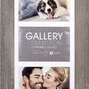 Malden International Designs Manhattan Distressed Mat Picture Frame, 3 Option, 3-5x7 , Gray