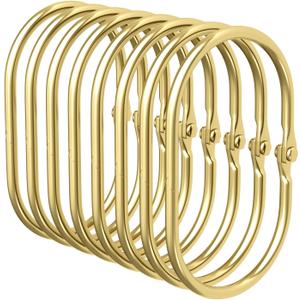 Bathway Shower Curtain Rings Gold Shower Curtain Hooks Anti-Drop Shower Rings for Curtain, Metal Shower Curtain Rings Rust Proof, Shower Hooks for Shower Curtain Rod, 12 Pcs Gold Curtain Rings