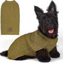 KYEESE Dog Sweater with Leash Hole for Small Dogs Male Warm Pullover with Reflective Yarn Soft Knit Pullover Boy Dog Coats Cozy Lightweight Thick Sweater Pet Indoor Outdoor Wear,Brown,Small