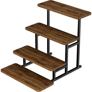 Cupcake Stand for 50 Cupcakes 4 Tiered Tray Stand for Food Cookie Wooden Dessert Display Risers for Party Wedding Buffet Stepped Risers Display Stands for Vendor Farmers Market Display, Walnut