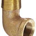 Anderson Metals - 38116-12 38116 Red Brass Pipe Fitting, 90 Degree Street Elbow, 3/4" Female x 3/4" Male
