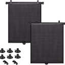 Car Sun Shade Side Window, Retractable Car Roller Shades for Side Window Blocks Harmful Sun Glare and Heat(Large-18''x20'')