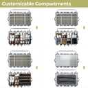 Shoe Organizer for Closet, Shoe Storage Solution with Clear Cover & Adjustable Dividers, Fabric Shoe Box Fits 16 +12 Pairs Shoes, Grey, 2-Pack