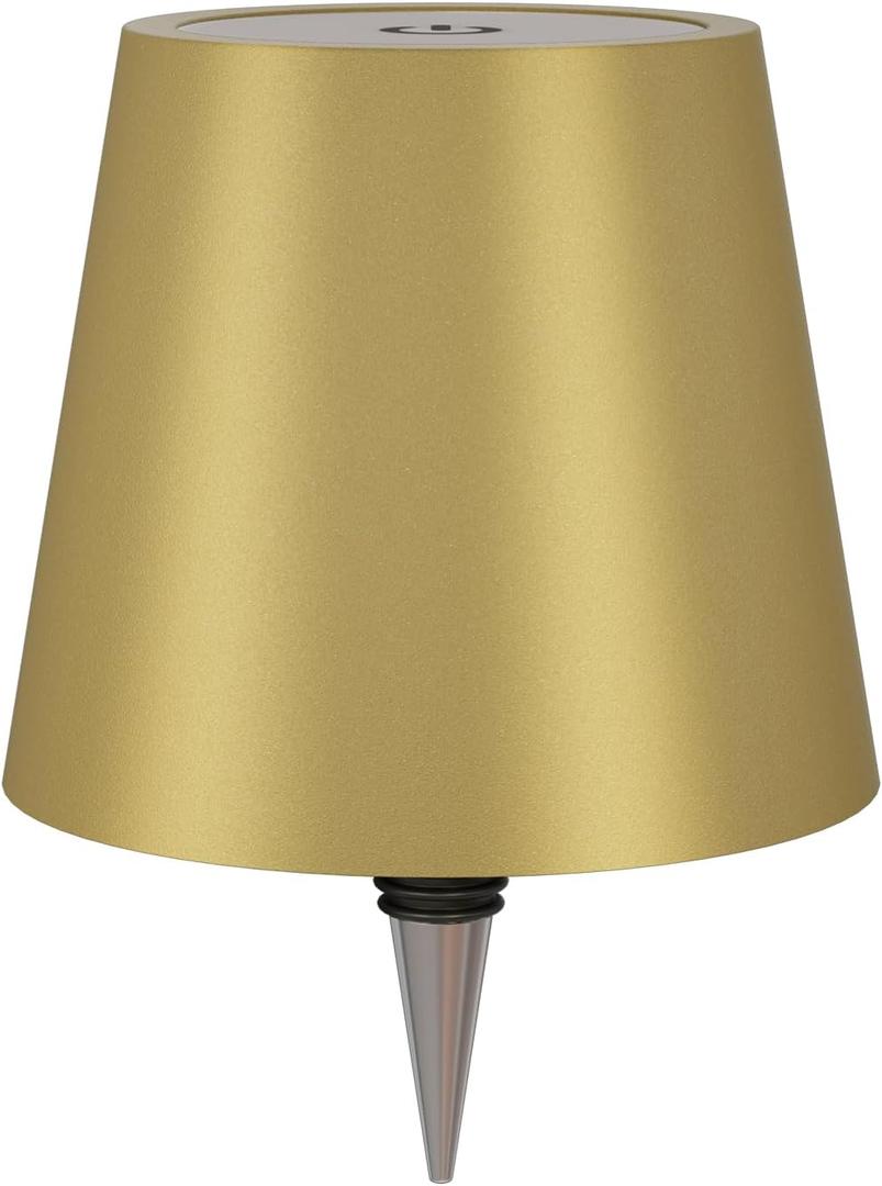 Wireless Bottle Lamp, Wine Bottle Lights with 3 Color Temperature, Rechargeable Stepless Dimming LED Bottle Lights for Liquor Bottles, Wireless Lamp for Bedroom Restaurant Bar-Gold Matte