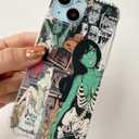 Halloween Aesthetic Case Compatible with iPhone 15 Plus, Spooky Horror Halloween Phone Case for iPhone 15 Plus, Cool TPU Protective Phone Case Cover