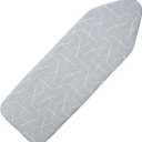 Seiritex Extra Wide Ironing Board Cover and Pad 18 x 54 inch Heat Reflective with Hook and Loop Fasteners, Thick Padding with Elasticized Edges, 3 Layers Iron Board Cover (Gray Cube)