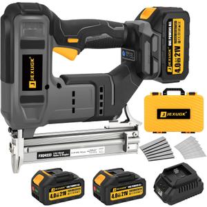 Nail Gun, Brad Nailer Cordless with 2 x 4.0Ah Battery, 2-in-1 18 Gauge Electric Pistola De Clavos De Bateria with 1200pcs Nails,Power Nailers & Staplers for Woodworking, Home Improvement DIY