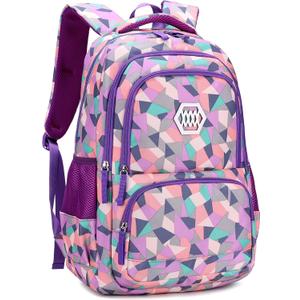 Bansusu Geometric Print Kids Backpack for Girls Boys School Bag Bookbags, Size: Large-A