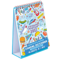 OOLY Sketch and Show Standing Sketchbook, 45 Large 10.5 x 8 Perforated Pages, 120 GSM/ 32lb Perfect for Markers and Colored Pencils - Awesome Doodles