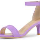 Allegra K Women's Ankle Strap Kitten Heel Sandals