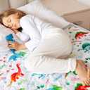 Lynmark Potty Training Mattress Protector Pee Pads for Kids - Waterproof Toddler Bed Wetting Mat for Toilet Training - Non-Slip Washable Bedwetting Topper Absorbs Up to 2000ml - 35" x 33", Dinosaur (Single (1 Pack))