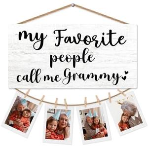 CGBHW Best Grammy Gifts Picture Frame Photo Holder for Wall, Birthday Gifts for Grammie Grandma, Thank You Granny Grandmother Gift from Grandchildren Grandkids Hanging Photo Display