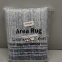 Lahome Abstract Runner Rug,2.5x8 Hallway Runner Rug Non-Slip Washable Blue Kitchen Runner Rugs,Low-Pile Soft Bedroom Runner Minimalist Solid Indoor Carpet Runners for Entryway Bathroom Laundry Room (Dark Blue Border/White)