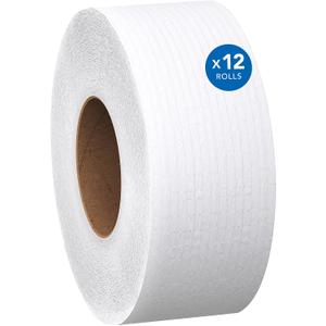Scott Professional High-Capacity Jumbo Roll Toilet Paper, Bulk (07805), 2-Ply, Septic Safe, White, Non-Perforated (12 Rolls at 1,000' Each, 12,000'/Case)
