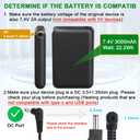 Amiable 7.4V 2A 3000mAh Li-Polymer Rechargeable Batteries for 3.5mm Female DC Jack, Heated Slippers Battery Pack,Batteries for Heated Gloves,Extend Battery for Heated Socks, Heated Insoles Hat