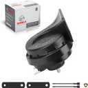 Car Single Horn Loud Waterproof 12V High Tone Snail Electric Horn for Motorcycle Pickup RV SUV MPV Van Electric scooter. (Black Low)