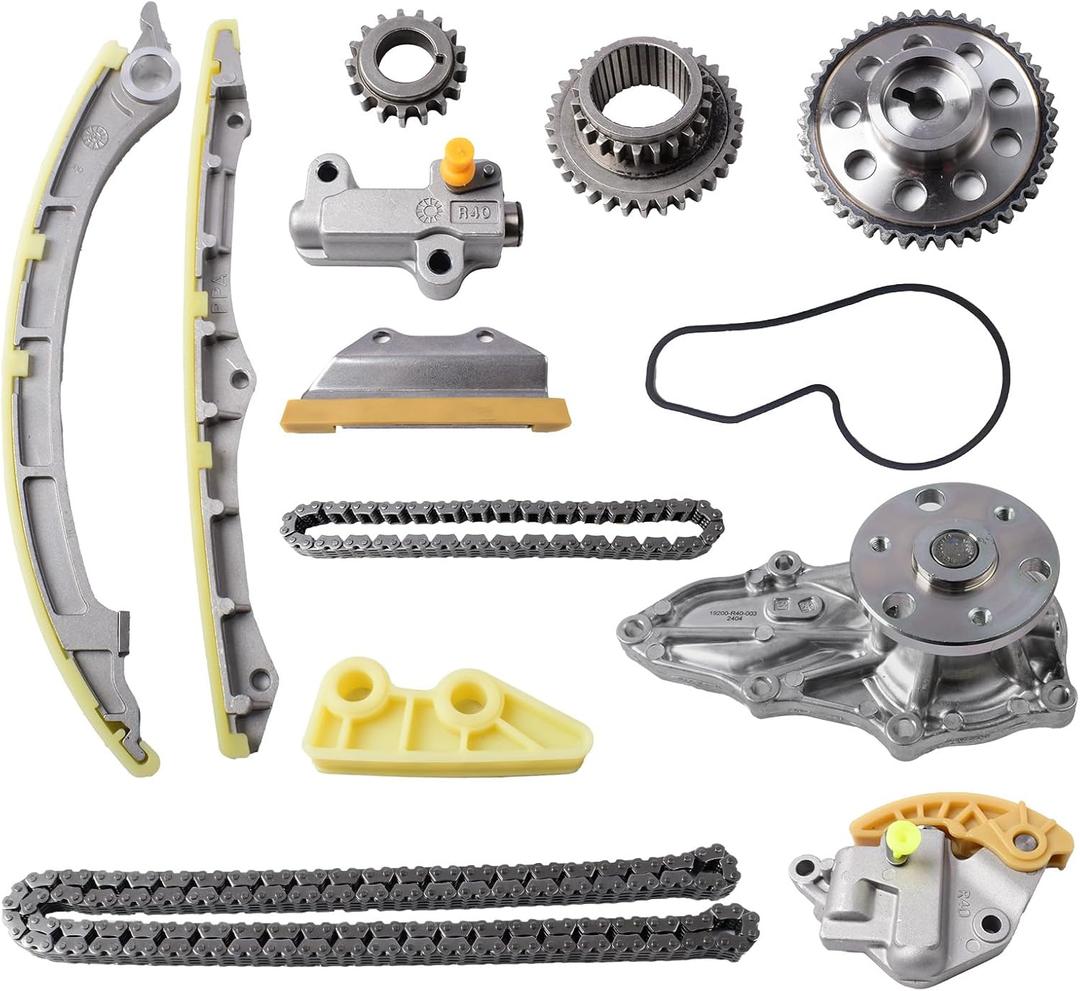Timing Chain Kit with Water Pump for Honda Accord 2008-2013, Acura ILX 2013-2015, CR-V 2010-2014, TSX 2009-2014, Civic 2012-2015, Crosstour 2012-2015 | L4 2.4L DOHC Engine Only | OEM #14401R40A01