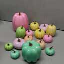 16 Pcs Thanksgiving Fake Pumpkins Fall Decor Colorful Foam Artificial Pumpkin Fall Party Decorations Harvest Assorted Size Faux Foam Decor for Thanksgiving Autumn Halloween Party,(Pastel Color)