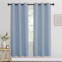 NICETOWN Blackout 72 inch Curtains for Kids Room, Grommet Room Darkening Thermal Insulated Solid Window Treatments Sound Reducing for Bedroom, 2 Panels, W37 x L72, Vintage Blue