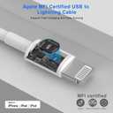 iPhone Charger,[MFi Certified] 2Pack 6FT Lightning Cable Data Sync Charging Cords With 2Pack USB Wall Charger Travel Plug Adapter Compatible with iPhone 14/13/12/11/Mini/XS/Max/XR/X/8/7/SE