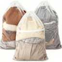3 Pcs Mesh Laundry Bags Breathable Delicates Protect - Large Heavy for Protect Clothes in Washing Machine Travel Dorm Sports Family White 23 x 34 Inches