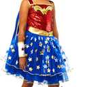 Rubie's Girl's DC Wonder Woman Tutu Dress with Cape and Tiara (Blue, S)
