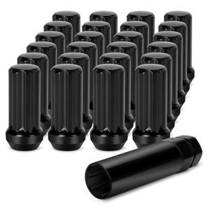 Dynofit 14X1.5 Spline Lug nuts Compatible with Chevy GMC Silverado Sierra 1500, 24pcs Aftermarket Wheel Lug Nuts Set for Fo-rd F150 2015-2024, Black Truck Nuts Sets Include 1 Socket Key for Fuel Wheel Dynofit 14X1.5 Spline Lug nuts Compatible with Chevy GMC Silverado Sierra 1500, 24pcs Aftermarket Wheel Lug Nuts Set for Fo-rd F150 2015-2024, Black Truck Nuts Sets Include 1 Socket Key for Fuel Wheel