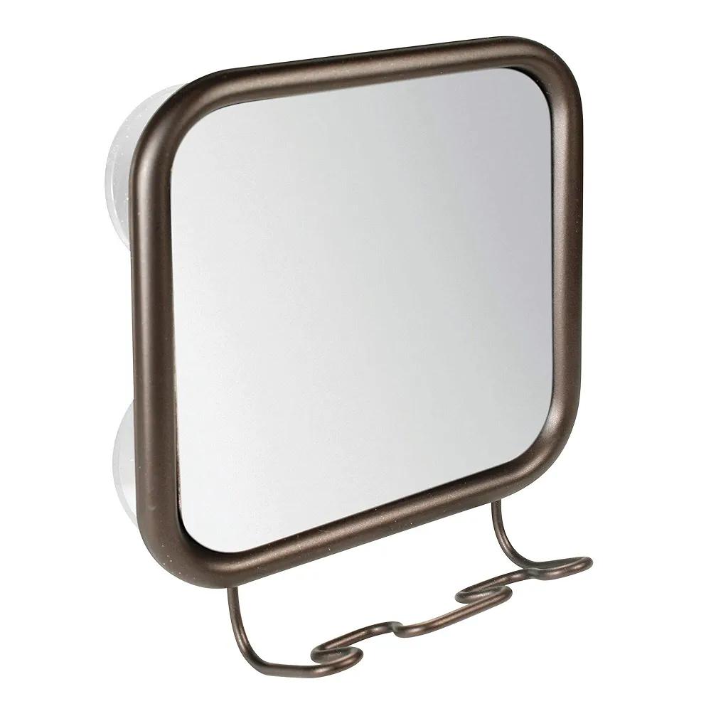 iDesign Neo Steel Shower Suction Shaving Center with Mirror - 2" x 5.9" x 9", Bronze