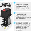 Universal Air Compressor Pressure Switch Control Valve