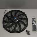 JDMSPEED New Universal 12V Slim Electric Radiator Cooling Fan Push Pull 7" Inch Mount Kit Black 10 Blades