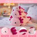 SQEQE Weighted Stuffed Animal Axolotl, Soft Weighted Axolotl Plush Toy, Cute Hugging Pillow Gift for Kids Adults, Home Decoration Valentines Gifts Birthday Present 23.6 Inch, 3.8 Lb