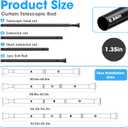 2Pack Black Tension Curtain Rods 31 to 62 Inch,Small Curtain Rods No Drilling,Short Tension Rod Adjustable Spring Curtain Rod for Windows,Door,Close,Pressure Rod