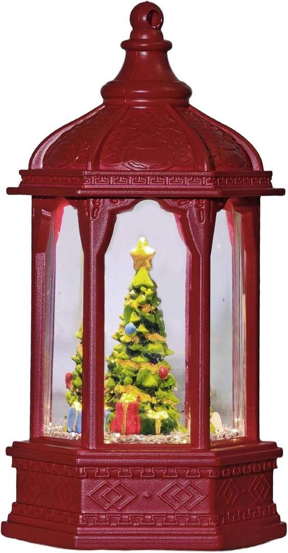 Christmas Mini Snow Globes, Water Glitters LED Lighted Snow Globes Tabletop Decor - Christmas Tree